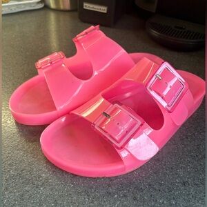Pink Jelly Buckle Sandals